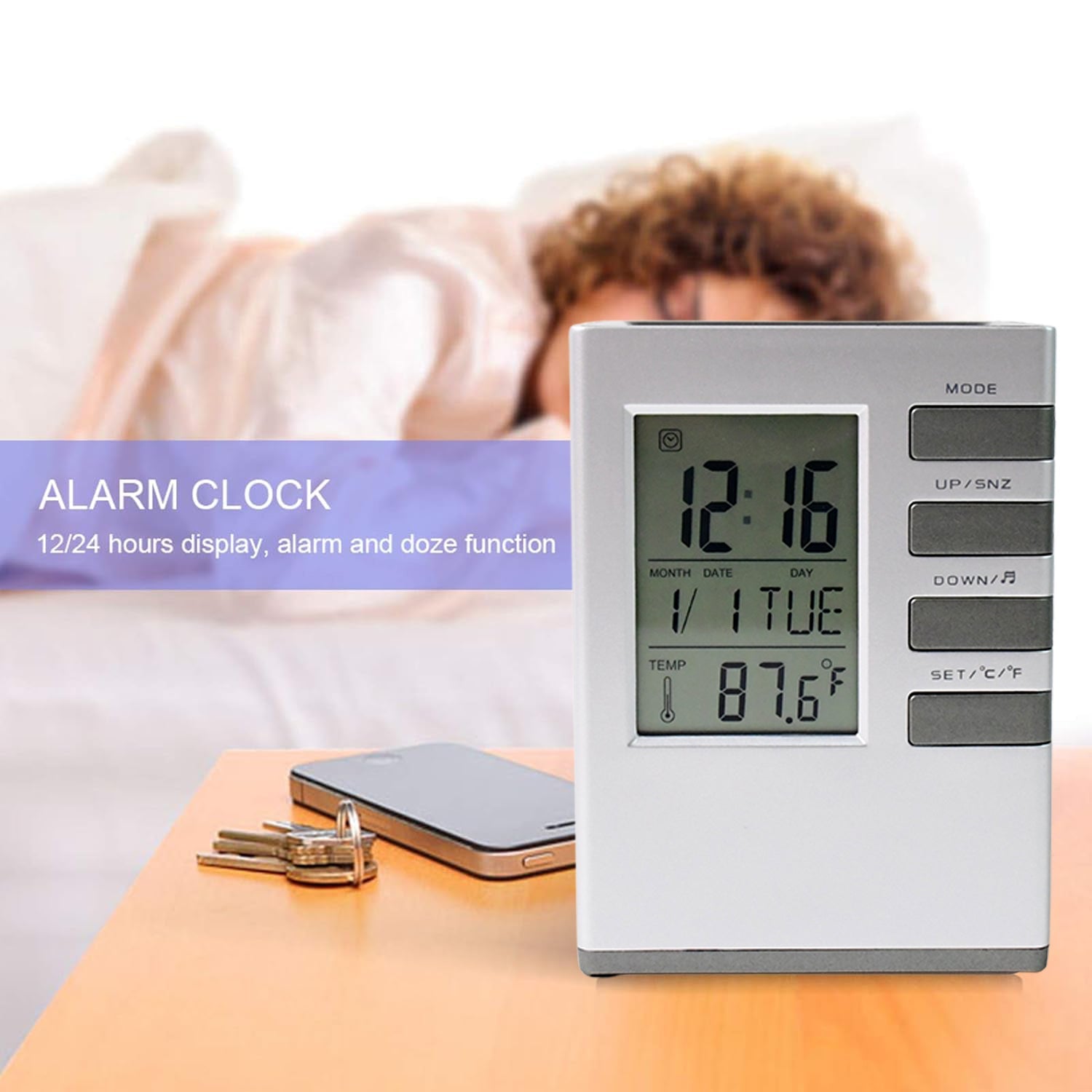 Multifunction Cube Digital Desk Clock with Pen Holder (1 Pc) Multifunction Cube Digital Desk Clock with Pen Holder (1 Pc)